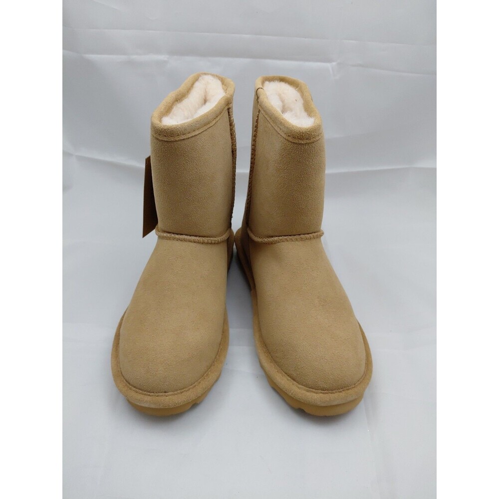 BearPaw Elle Youth Winter Boots Leather Upper  Pull On Size 3 Youth ICED COFFEE